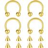 FECTAS 14G 16G 18G 20G Acciaio Chirurgico Naso Setto Ferro di Cavallo Orecchino Tragus Cartilagine Helix Daith Rook Conch Sopracciglio Labbro Ombelico Pancia Capezzolo Piercing Sostituzione Spike