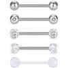 Vcmart 16mm Piercing Lingua 14G Acciaio Inossidabile Metallo Barbells Cuore Stella Barre di Lingua Gioielli