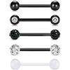 Vcmart 16mm Piercing Lingua 14G Acciaio Inossidabile Metallo Barbells Cuore Stella Barre di Lingua Gioielli