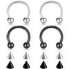 FECTAS 14G 16G 18G 20G Acciaio Chirurgico Naso Setto Ferro di Cavallo Orecchino Tragus Cartilagine Helix Daith Rook Conch Sopracciglio Labbro Ombelico Pancia Capezzolo Piercing Sostituzione Spike