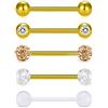 Vcmart 16mm Piercing Lingua 14G Acciaio Inossidabile Metallo Barbells Cuore Stella Barre di Lingua Gioielli
