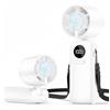 Buudala Ventilatore Portatile 4000 mAh con Funzione di Raffreddamento a Ghiaccio | Mini Ventilatore Portatile 5 Velocità, Pieghevole e USB-C Ricaricabile Ventola Adatto Desktop/Ufficio/Viagg- Bianco