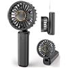 Hssio Mini ventilatore portatile da scrivania, pieghevole, 1800 mAh, rapporto di 180°, 3 velocità, ultra silenzioso, lunga autonomia, piccole ventole di raffreddamento personali, Nero scuro