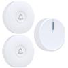 Cerhot Campanello senza fili autonomo impermeabile alimentato da una presa europea senza batteria 38 melodie telecomando esterno pulsante cinetico facile installazione a casa (EU White 2V1 Round)