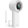 WHATOOK Ventilatore Turbo Portatile Potente: 13500 RPM Raffreddamento Istantaneo, USB Ricarica Rapida 2H, Mini Ventola a Mano Personale con 5 Velocità, Display HD per Viaggi/Sport/Spiaggia (Bianco)