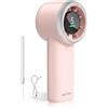 WHATOOK Ventilatore Turbo Portatile Potente: 13500 RPM Raffreddamento Istantaneo, USB Ricarica Rapida 2H, Mini Ventola a Mano Personale con 5 Velocità, Display HD per Viaggi/Sport/Spiaggia (Rosa)