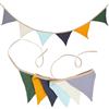 G2PLUS 1.9m Bandierine di Cotone,Ghirlanda di Bandierine Multicolore | Ghirlanda Stoffa Cameretta Doppia Faccia Bandierine letto montessori,Ghirlanda per Bambini