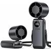 Buudala Ventilatore Portatile con Batteria 4000mAh Mini Ventilatore Portatile Nero | Ventilatore 5 Velocità Regolabile Pieghevole e USB-C Ricaricabile, Ventola Tascabile con LED Display Adatto Ufficio/Viagg