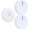 Cerhot Campanello senza fili autonomo impermeabile alimentato da una presa europea senza batteria 38 melodie telecomando esterno pulsante cinetico facile installazione a casa (EU White 1V2 Round)