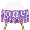 G2PLUS Striscione One Per Seggiolone Viola Striscione Per Seggiolone Del 1°Compleanno Decorazione Banner di Festa di Compleanno a tema Farfalla