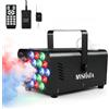 MOSFiATA Macchina del fumo 600W Potente, Generatore di fumo portatile con LED RGB 18 colori, Telecomando incluso - Ideale per feste, discoteche, serate, Halloween, matrimoni ed eventi
