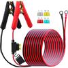 LANMINGLEL Cavo di alligatore a batteria a O ad anello con fusibile da 20 A, 14 AWG 12 V-24 V O ad anello terminale a batteria, per batteria auto, inverter (3 m)