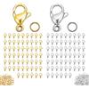Jaimela Chiusure per Braccialetti, 120 Pezzi Chiusura A Moschettone, 160 Pezzi Anellini Aperti, per Bracciale Collana Orecchini Portachiavi Gioielli Artigianali