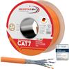 RedStar24 CAT 7 Cavo di rete 100m - Cavo Ethernet CAT7 Schermato, Rame | Cavo dati LAN Gigabit S/FTP, PIMF, PoE, 10Gbit/s, Senza alogenuri, Cavo di installazione - 100 metri bobina
