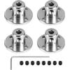 LALAGO 4 Pcs Flange di Accoppiamento, Modello con Guida Rigida, Raccordi per Albero/Asse, Flangia Accoppiamento Connettore con Viti per Fai Da Te e Motori di Modellini Radiocomandat (4mm)