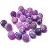 Perline di agata satinate, pietre preziose, rotonde, 6 mm, 8 mm, 10 mm, con foro per infilarle (viola, 6 mm, 18 pezzi)