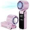 Aolso Ventilatore Turbo Portatile con Raffreddamento a Ghiaccio, Pieghevole con Display LED，5 velocità, Mini Ventilatore a Mano, Spostamenti,Ufficio,Campeggio-Viola