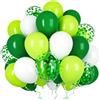 Ousuga Palloncini Verdi Bianchi 50 Pezzi 12 Pollici, per Compleanno Natale Capodanno Festa Giungla Anniversario Decorazione