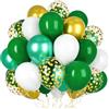 Ousuga Palloncini Oro Bianco Verde 50 Pezzi 12 Pollici, per Compleanno Natale Capodanno Battesimo Anniversario Feste Decorazione