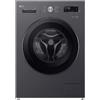 LG F4NX1009NMB Serie X1 LAVATRICE, Caricamento frontale, 9 kg, 10 programmi, Profondità 55 cm, Giri 1400 rpm, Middle Black, livello rumorosità centrifuga 75 dB(A), Classe A