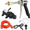 Xiuganpo Idropulitrice Ad Alta Pressione, 12V 130PSI 80W Pulitore per Auto Portatile, Pompa Acqua 12V con Pompa Autoadescante in Acciaio Inossidabile per la Pulizia dell'Auto Uso Domestico in