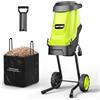 Yeryork Cippatrice elettrica per Legno, 15 Amp, Diametro di Taglio 4,6 cm, trituratore Elettrico per Legno, con Sacchetto di Raccolta da 50 l, efficiente pacciamatrice per Una Facile Pulizia, Ideale