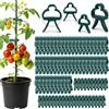 Mudoulu 80 Pezzi Clip per Piante, Supporti per Pomodori e Piante Rampicanti | 30 clip piccole e 50 grandi in plastica verde per fissare e guidare gli steli su tutori, reti e tralicci