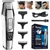 KEMEI Tagliacapelli senza fili per uomo, tagliacapelli elettrico professionale, kit per tagli di capelli da barbiere, con lama a T senza lacune, per uomo, KM-5027