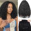 SARAVIN Parrucca Capelli Umani Burmese Curly Half Wig Human Hair with Spiral Curly | 12 Inch 12A Glueless Wigs 180% Density 3 In 1 Drawstring Seamless Flip Over Headband Wig wear and go Beginner Friendly