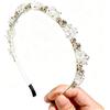 FM2018XSL Fascia per Capelli da Donna Ragazza con Strass, Accessorio per Capelli Scintillante ed Elegante per Spose e Matrimoni e Outfit Quotidiano (Bianco)