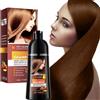 LUJAJIAO Shampoo per capelli nero 3 in 1 - colorazione immediata 400 ml, adatto per capelli e barba, copre completamente i capelli grigi, adatto per uomini e donne, formula naturale (Chestnut Brown)