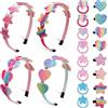UMILKI Cerchietto per Capelli Bambine Arcobaleno, 4 Pezzi Cerchietti Capelli 8 Pezzi Fermagli per Capelli e Elastici Capelli per Ragazze Bambine Neonata Donna Compleanno Regalo(Cuore e Stelle)