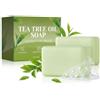 Gireatick 2 Pz Sapone Antifungino Olio Tea Tree, Pulizia Profonda Viso Corpo & Piede | Sapone vegetale al tea tree, rinforza la barriera cutanea, esfoliazione delicata, detergente corpo vegano idratante quotid