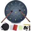 DEPAR Tongue Drum a 13 note da 25,4 cm, Disc Drum, Steel Pan Tones, strumento a percussione a mano con scatola per accessori, borsa, plettro da dito, libro musicale e mazzuolo per meditazione