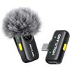Hollyland LARK A2 Solo (1TX+1USBC RX) Microfono Wireless per iPhone/Android, Plug & Play, Microfono per iPhone17/16/15/iPad/Android, Audio Ricco di Dettagli, 200m, AI Auto-Limit, 7H, Vlog, Streaming