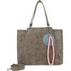 Fritzi aus Preussen Fritzi42N Vintage Shopper Donna in Ecopelle Borsa a Mano Borsa a Spalla Festival Città Vegana Tasca Rimovibile Effetto Vintage 33 x 45 x 18 cm - Nero, Rosa, Marrone, Verde, Grigio, Rosa, Blu, Curry