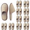 PORFOYO Set di 10 paia di pantofole per ospiti con suola antiscivolo da 7 mm, suola in velluto di cotone, per camera da letto, bagno, interni, hotel, taglia unica, giallo