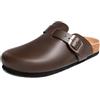 FITORY Zoccoli da uomo in pelle con supporto per arco plantare, comodi slip su mules sughero, scarpe da patate, taglia 40-47