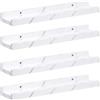 KUTYWEXFM Set di 4 mensole da parete effetto marmo bianco, 40 x 9 x 3 cm, in legno