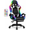 Generico Sedia Gaming Ergonomica RGB LED con Telecomando, Regolabile | Design Girevole, Illuminazione RGB, Telecomando Incluso, Altezza Regolabile, Per Gaming