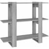 HKLGBVCR Libreria divisorio grigio Sonoma 100x30x87 cm | Scaffalatura robusta, facile da pulire, divisorio versatile, per soggiorno, corridoio