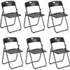 Generico Set 6 Sedie Pieghevoli Salvaspazio in Metallo e PVC per Casa e Ufficio | Per Casa e Ufficio, Design Salvaspazio, Struttura in Metallo, Rivestimento in PVC, Set da 6 Pezzi