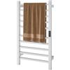HOMCOM Scaldasalviette Elettrico Smart a 10 Barre 45x11x80 cm Bianco | Timer e Display LCD, Portasalviette a Parete in Acciaio Inox, Temperature Regolabile per Bagno