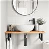 WXGTBKPR Piano lavabo in legno massello, 60 x 40 x 2 cm, acacia oliato, per bagno, cucina, banco da lavoro