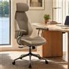 Fabuleux Sedia da ufficio elegante in tessuto scamosciato, ergonomica con schienale alto e poggiatesta 3D regolabile, poltrona executive girevole per home office, camera da letto e studio