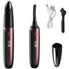 Litinliv Piegaciglia Riscaldato, 4 Livelli di Temperatura, 8s Riscaldato Indicatore di Temperatura a LED, Heated Eyelash Curler, Piegaciglia Elettrico per Natural Makeup, Tutte le Ciglia (Nero)