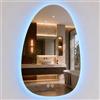 Relaxdays Specchio da bagno ad arco, 80x52 cm, LED dimmerabile, vetro | 3 modalità, antiappannamento, IP44
