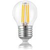 Hellum Lampadina LED mini globo E27 4,5W sostituisce 40W vetro chiaro | Lampadina mini globo 470 lm, 2700 K, lampade E27, filamento LED, sostituisce 40W Incandescenza, Lampada LED G45 209112