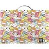 Grafoplás Grafoplas - Valigetta per la scuola con manico e chiusura a scatto, formato foglio, 24,5 x 34,5 x 4 cm, polipropilene, Kawaii Bits & Bobs, perfetta per le tue lezioni extra scolastiche