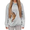 Generico Felpa Donna in Peluche con Tasca Senza Zip Porta Animali per Gatti e Cani Cappuccio e Coulisse Hoodie Donna Uomo in Pile Morbido Caldo per Casa e all'Aperto Pullover Porta Gatto Cane con Tasca